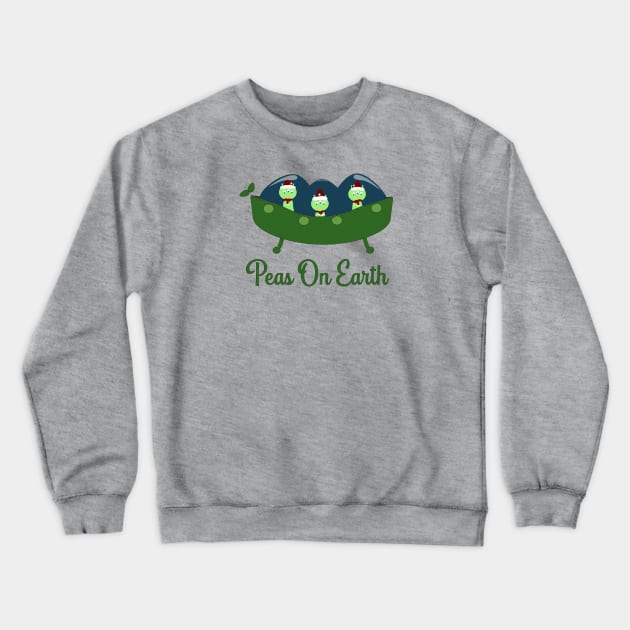 Peas on Earth Alien Holiday Design Crewneck Sweatshirt by Punderstandable